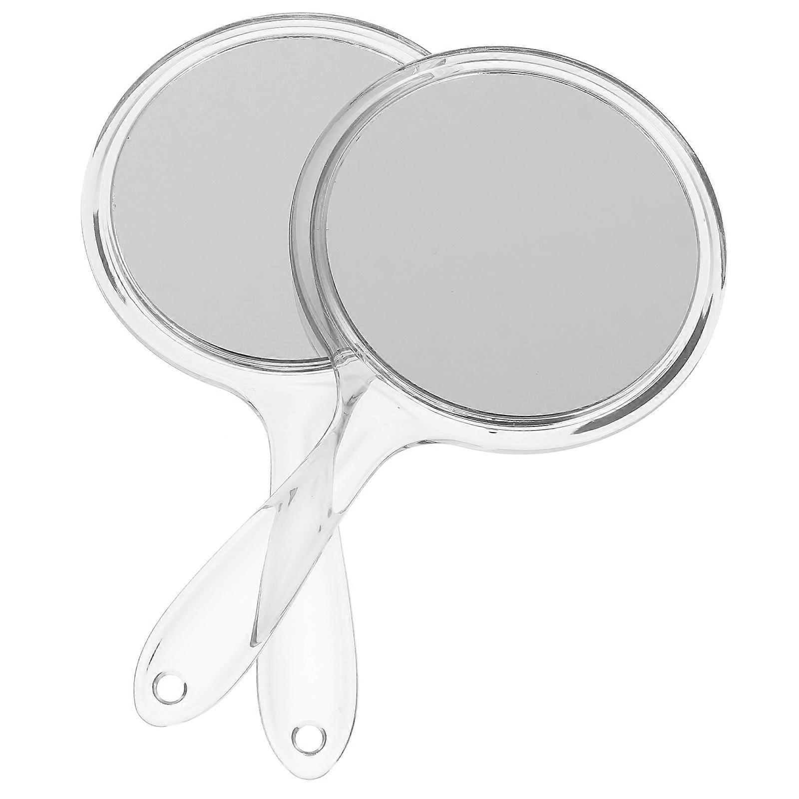 Handheld Magnifying Mirror Double-Sided Mirror with Handle 6Pcs