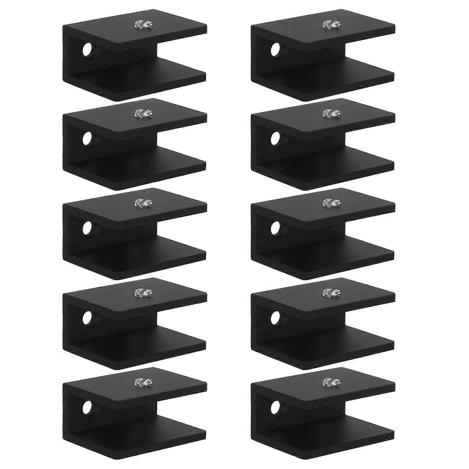 Square Shelf Lock Clips Glass Clamp Holder for Wall Mounted Shelf 10Pcs
