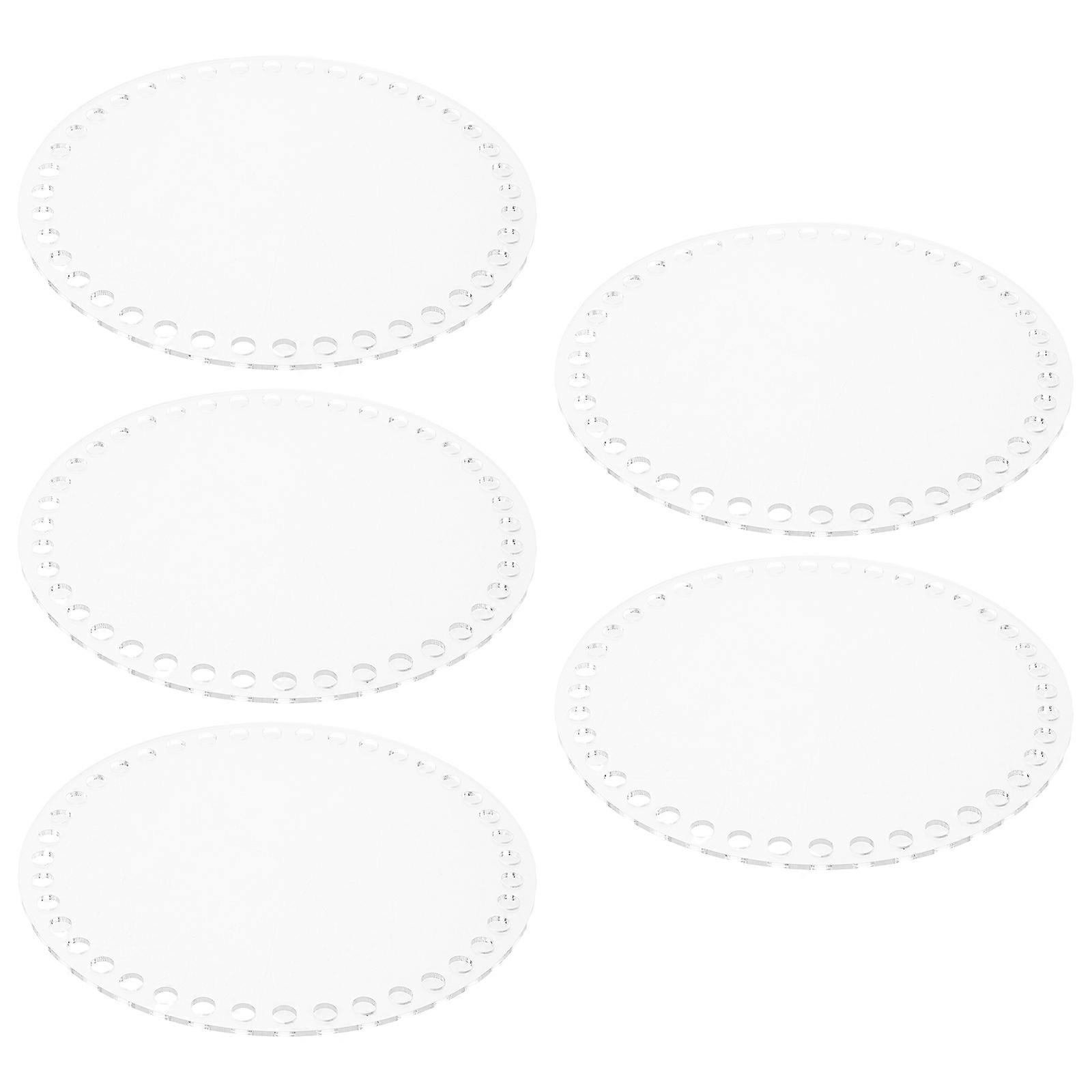 Acrylic Transparent Sheet Acrylic Bag Bottom Base for Crochet 5Pcs