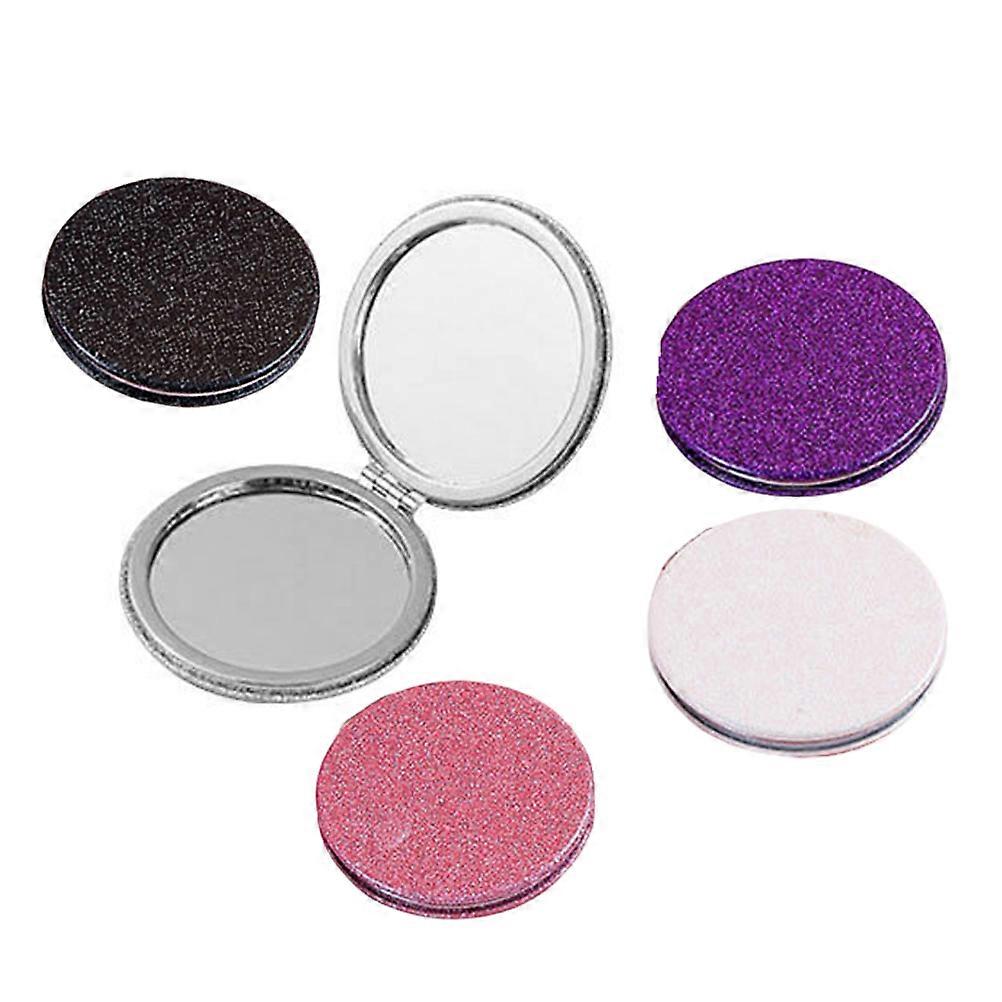 Cute Makeup Mirror With High-definition Reflection For Women In Assorted Color Compact Portable 5Pcs