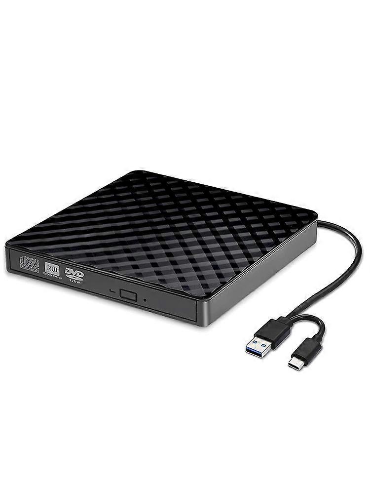 External DVD Drive for Laptop PC CD DVD Player USB 3.0/Type C Optical Drive CD Burner Compatible with Windows 10 11 Linux Mac OS