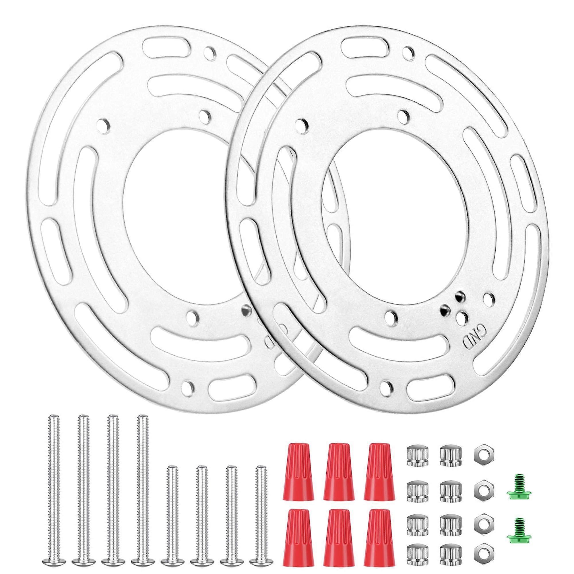 2 Pack 4 Inch Round Light Fixture Mounting Bracket, Universal Zinc Plated Ceiling Light Crossbar