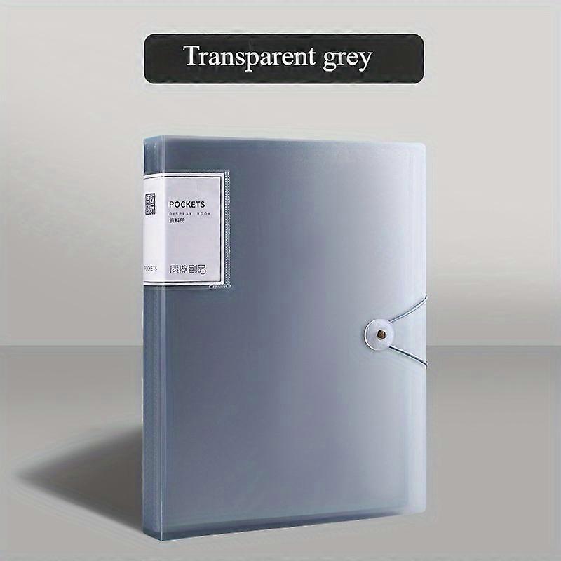 1pack, A4 Document Organizer with 100/60 Transparent Pockets - Multi-Layer Office and School Storage Folder