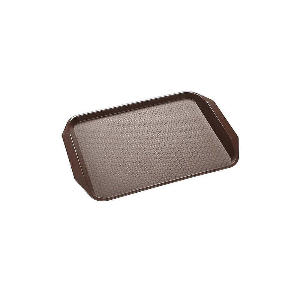 Serving Tray Brown PP Plastic SpillResistant Deep Design for Restaurant Kitchen and Snack Use