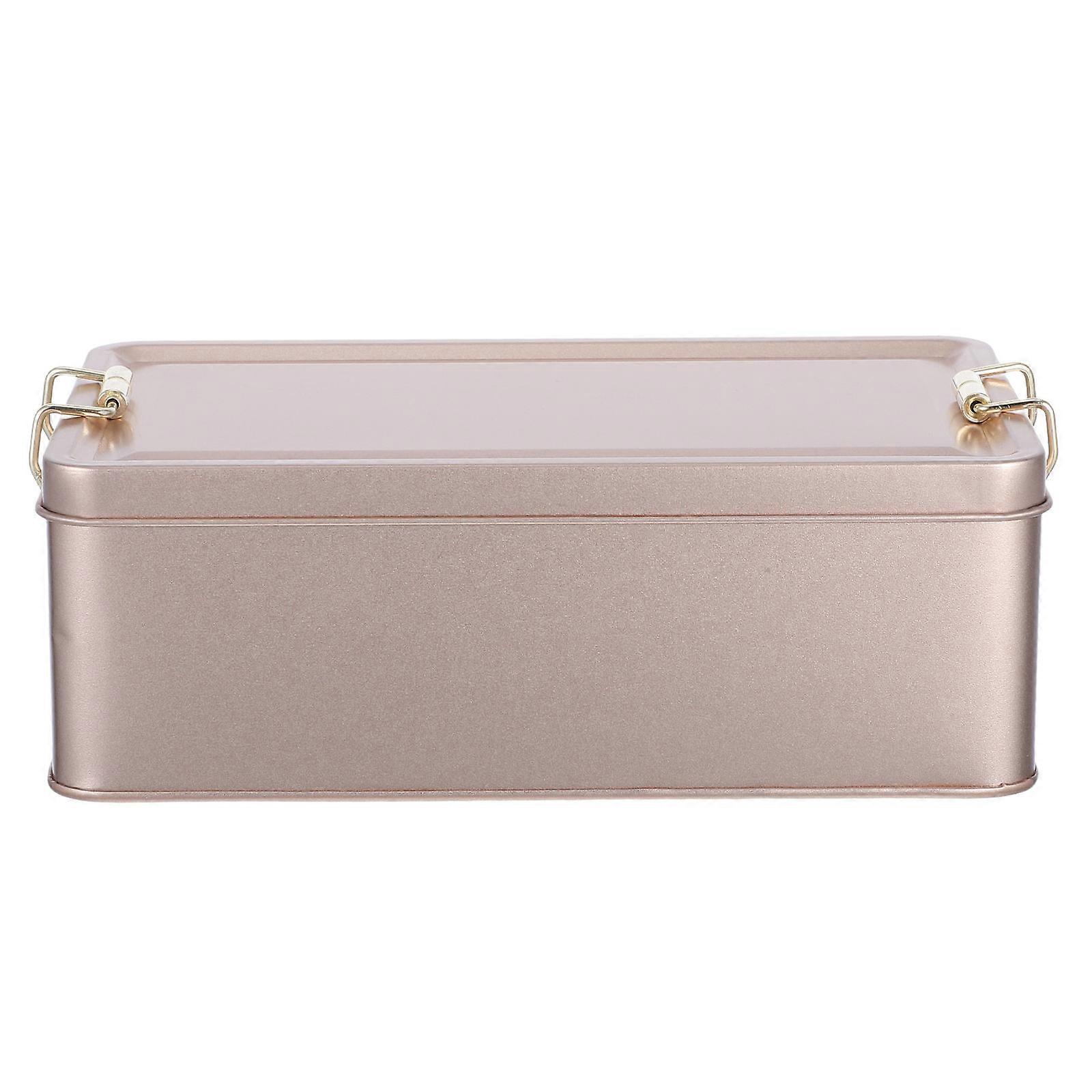 Golden Iron Tin Can Storage Container with Lid for Candy Packaging