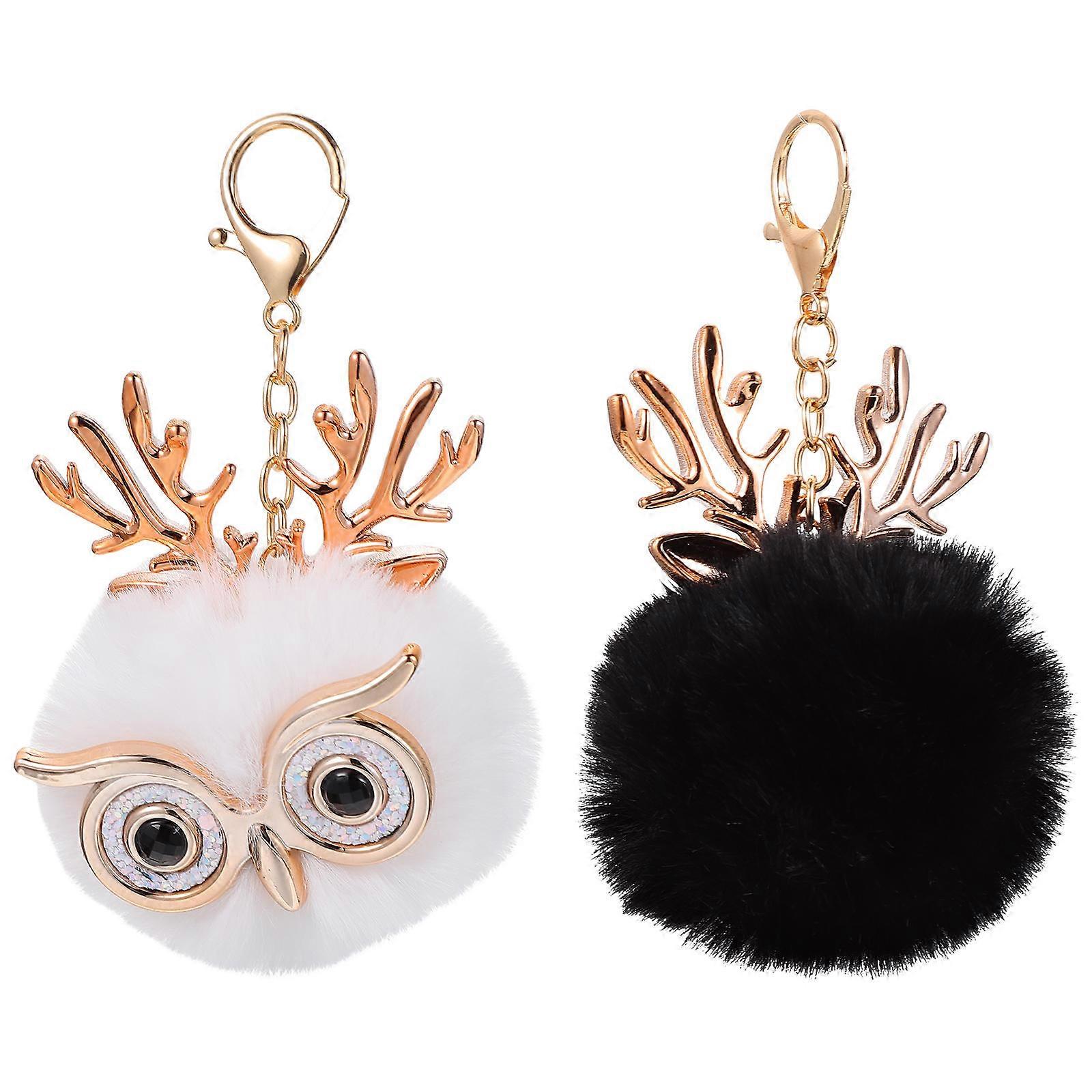 Plush Owl Animal Keychain Black Plush for Decor Versatile Size Options