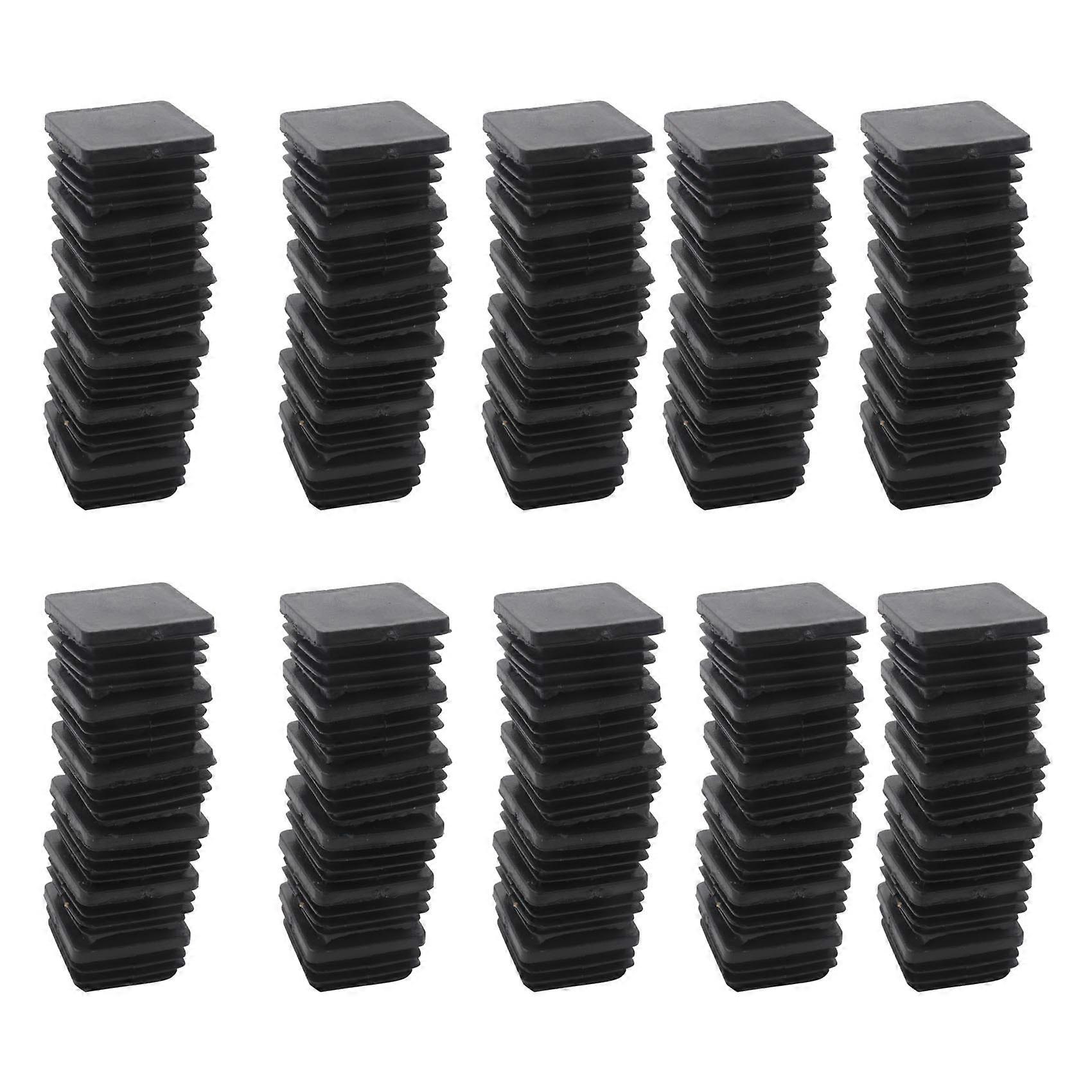 200 Pcs Plastic Square Blanking End Caps Tube Inserts 25mm x 25mm