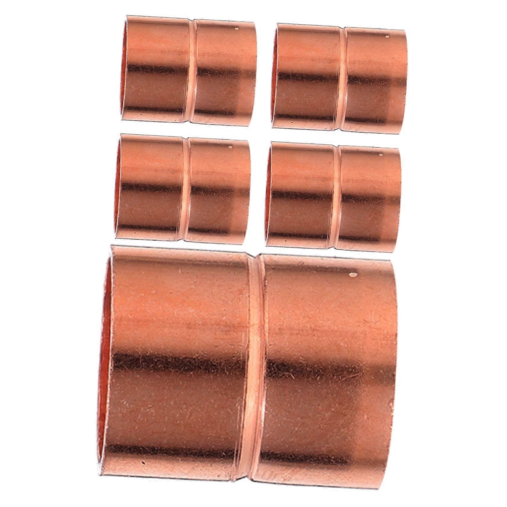 5pcs Straight Copper Pipe Coupling for HVAC and Plumbing Leakproof Connector for Air Conditioning