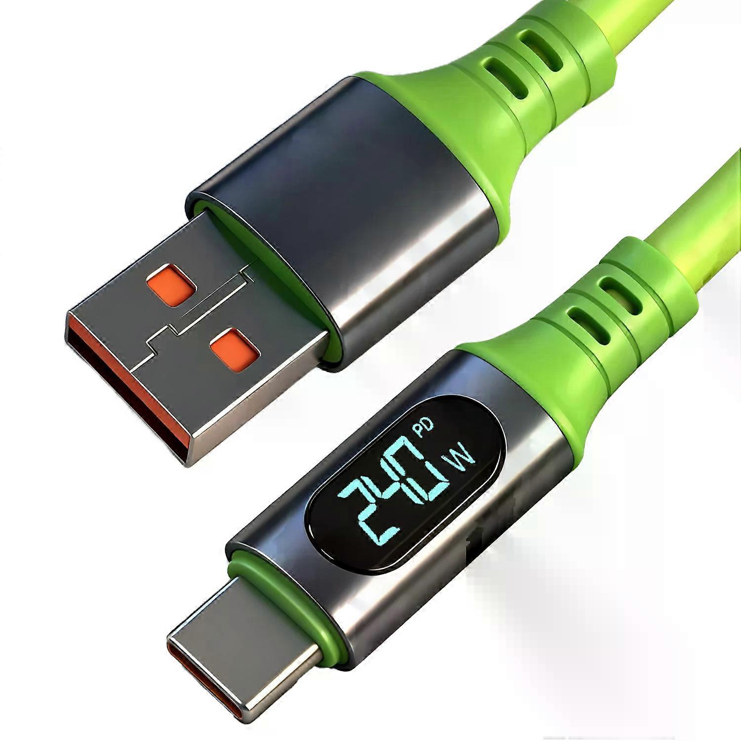 USB C 6A 240W Quick Charging Cables 480Mbp/s High-speed Data Transfer Phone Cord Digital Display Type C Wire for IPhone Samsung