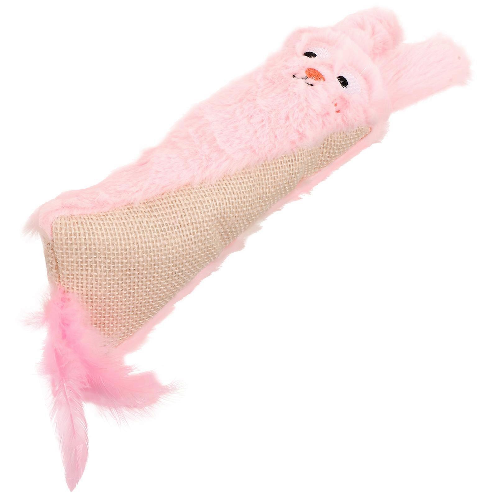 Pink Catnip Toy for Cats Plush Chewing Toy 3Pcs Interactive Set