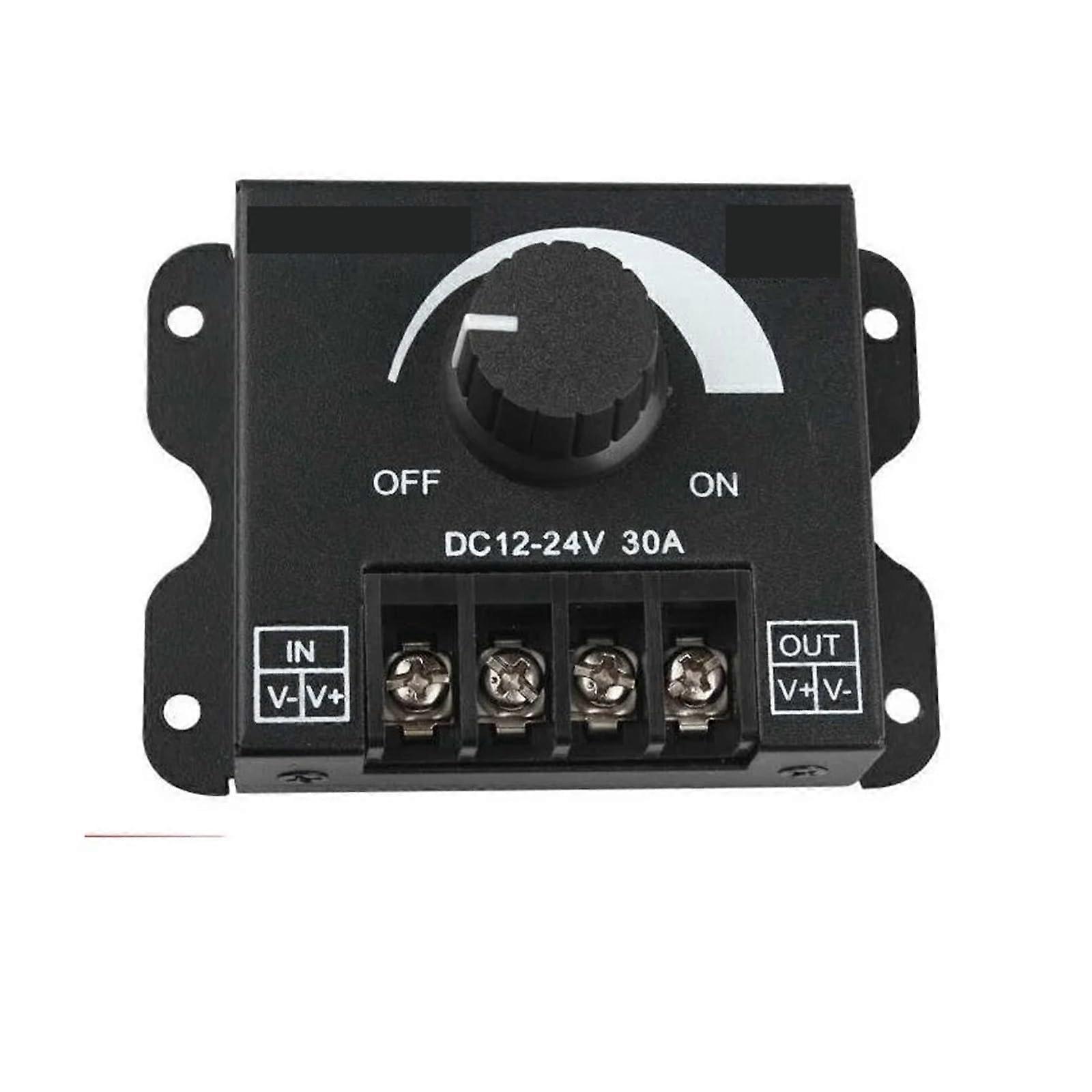 LED Dimmer Switch 12V 24V 30A Rotary Controller for Adjustable Brightness LED Strip Lights