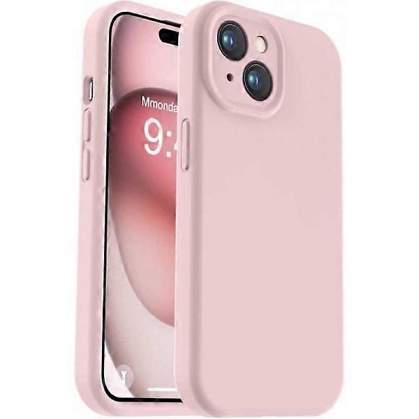 Compatible with iPhone 14 Plus Rubber Cover with Camera Protection Liquid V2 - Pink