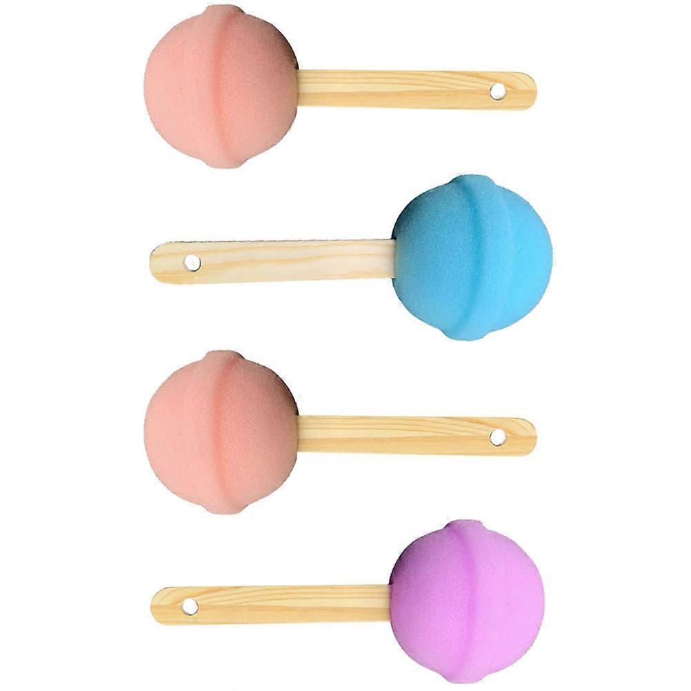 Bath Sponge Lollipop Bathing Sponge for Back Cleaning 4Pcs Assorted Color