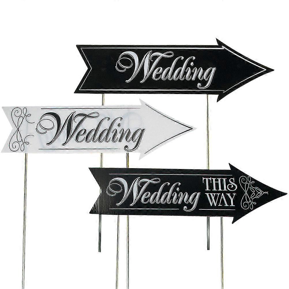 Lawn Plastic Plug Wedding Directional Arrow Sign 3Sets for Party