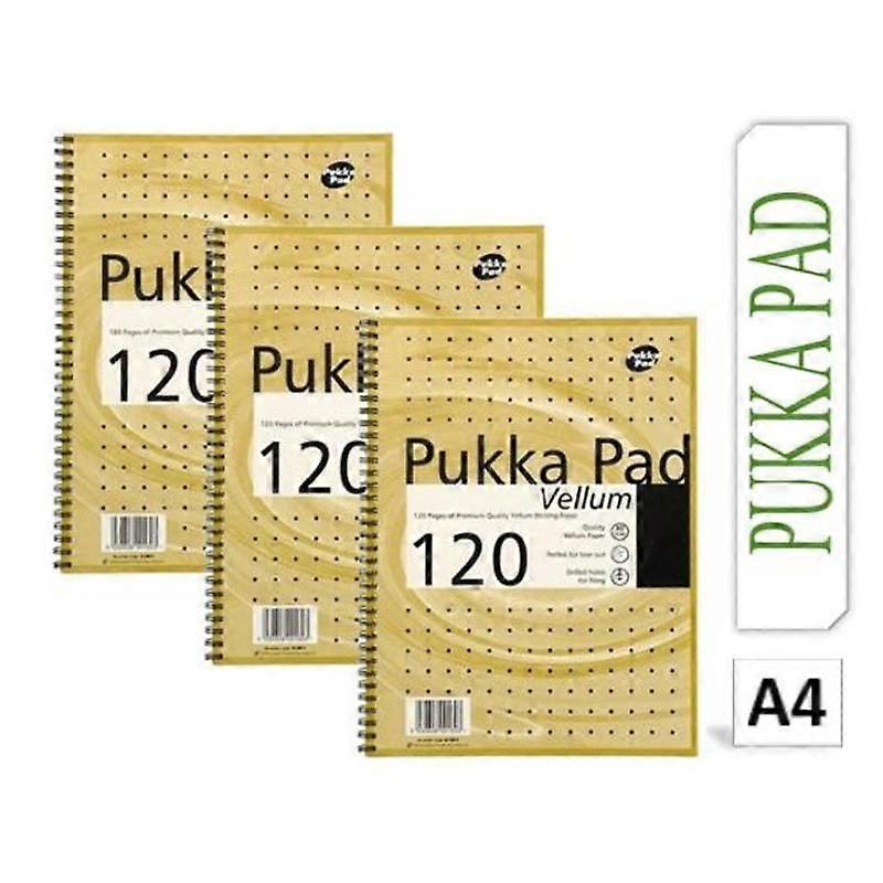 Pukka Pads A4 Vellum Wirebound Notebook 80gsm (Pack 3)