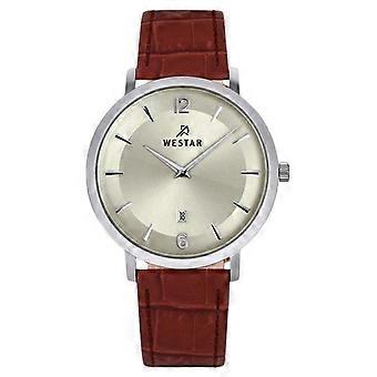 Westar Profile Läderarmband Ljus Champagnefärgad Urtavla Quartz 50219STN122 Herrklocka