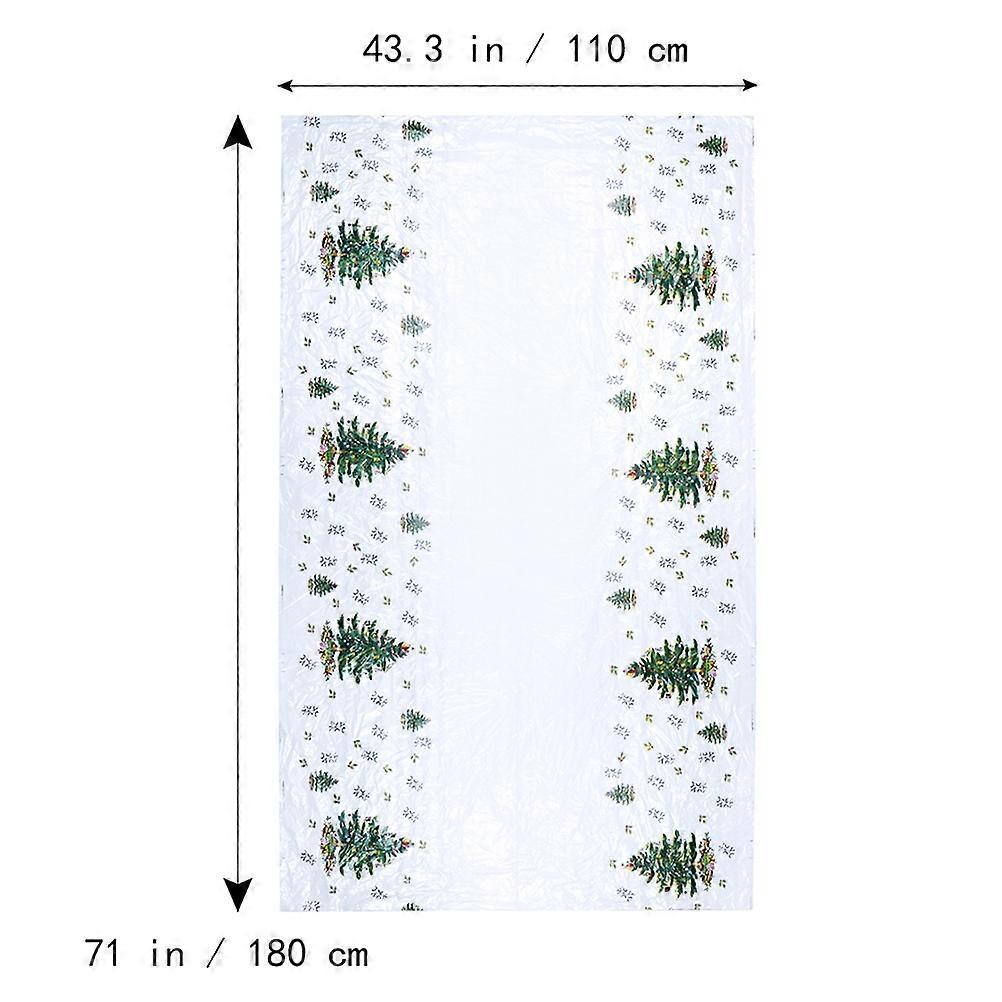 Christmas Tree Tablecloth for Table Protection Rectangular PVC Disposable Cover