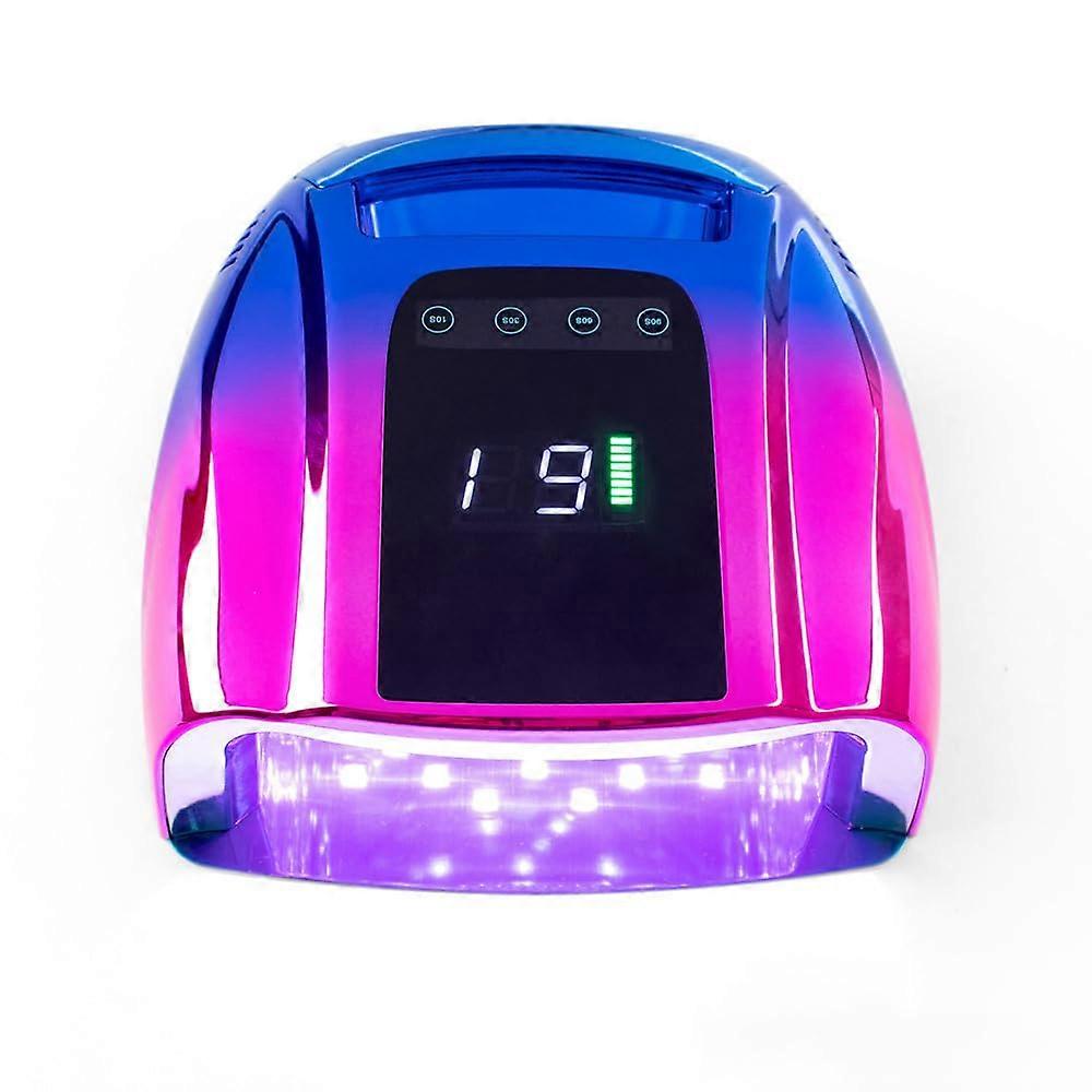 96W Cordless LED Nail Lamp with Auto Sensor for Gel Nails, Fast Even Curing Gradient Blue