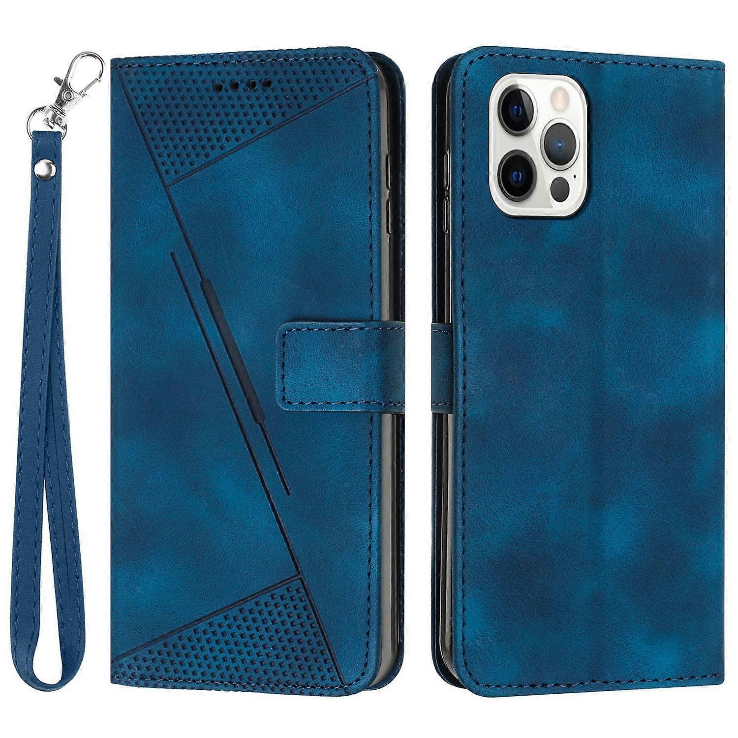 Wallet Phone Cover for iPhone 14 Pro Max ,Triangle Imprinted Leather Stand Case