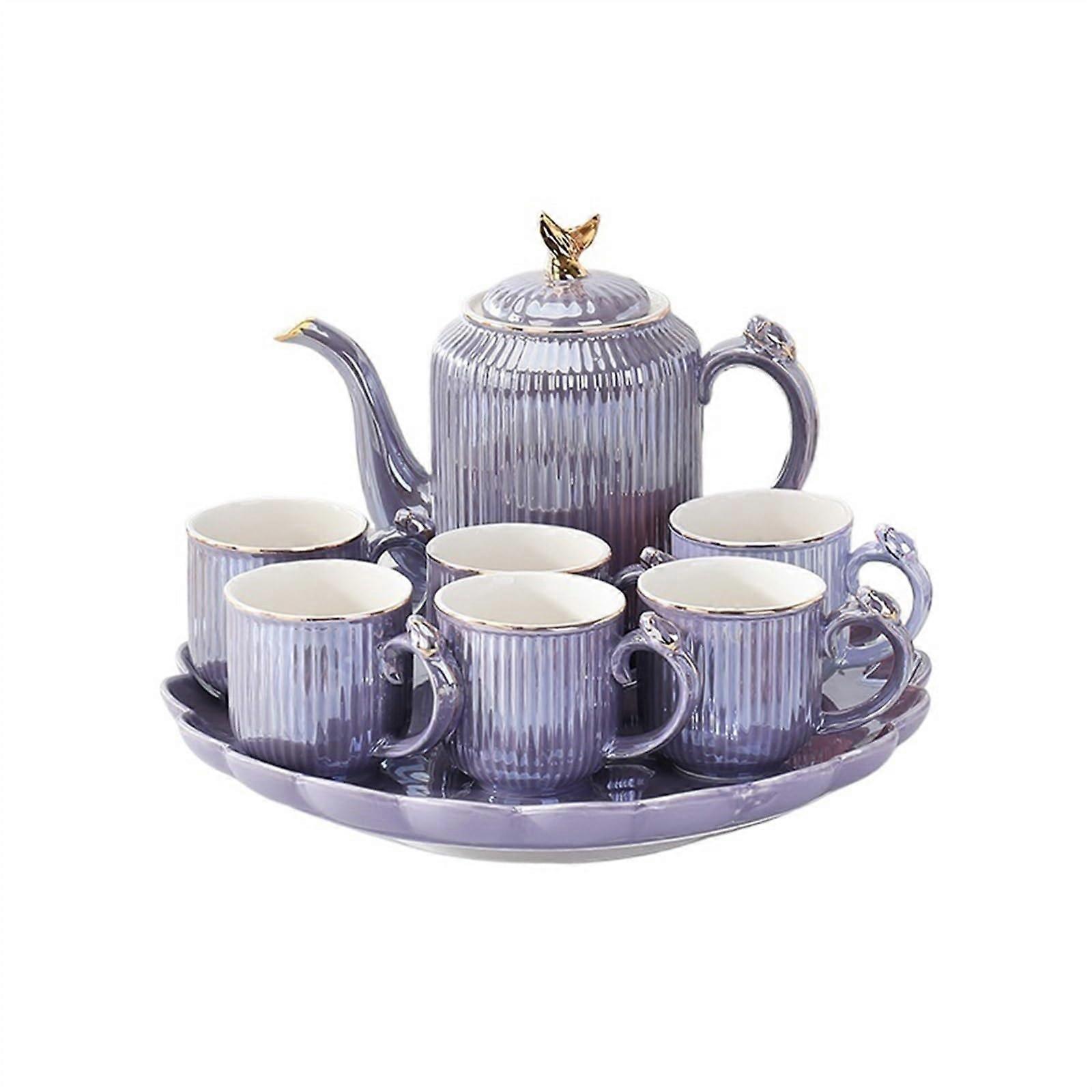 Ceramic Water Pitcher and Tea Set with Cups, Exquisite Design, MultiDrink Serveware, Gift Box