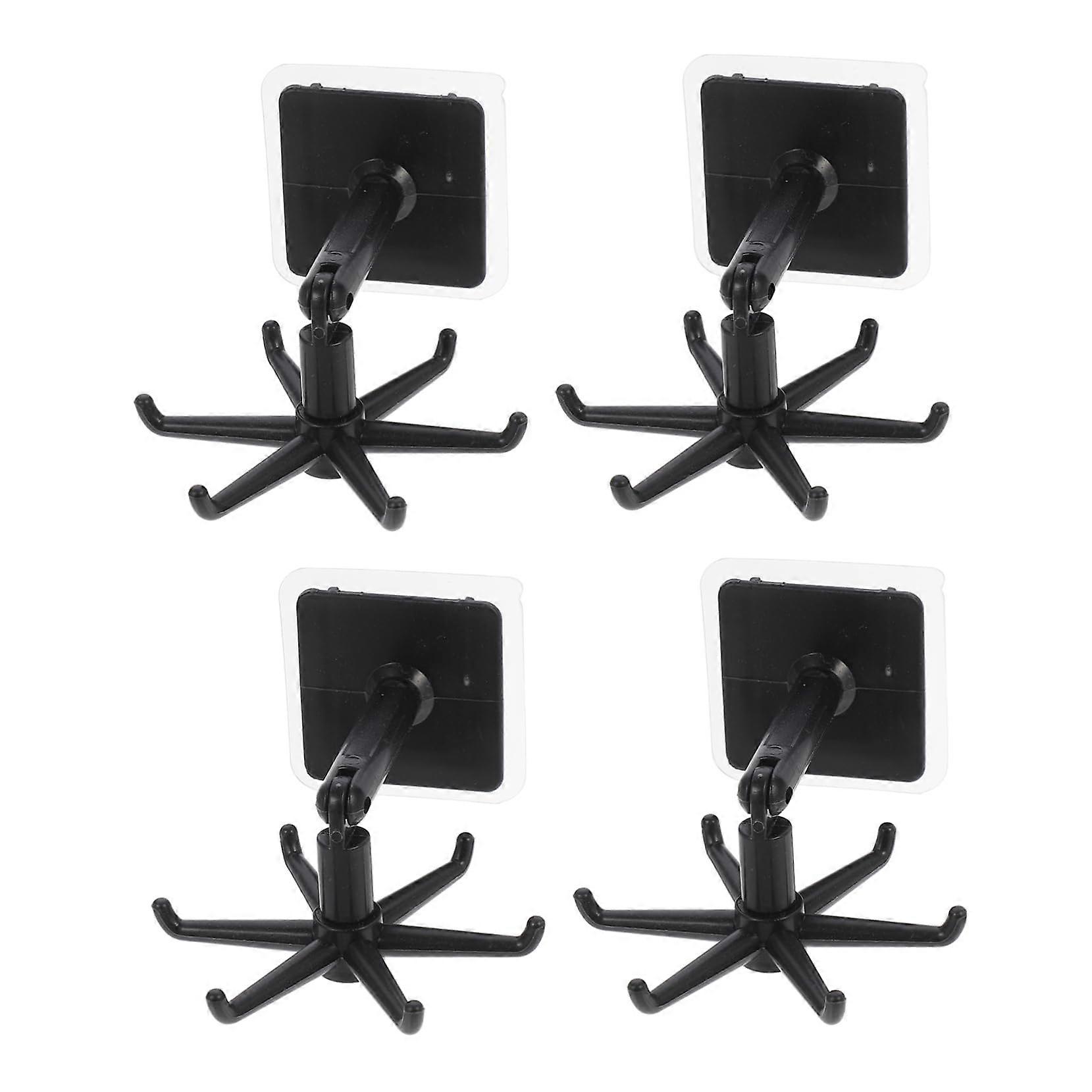 4pcs Kitchen Utensil Holder with 360° Rotatable Hooks, Wall Mounted SpaceSaving MultiClaw Rack