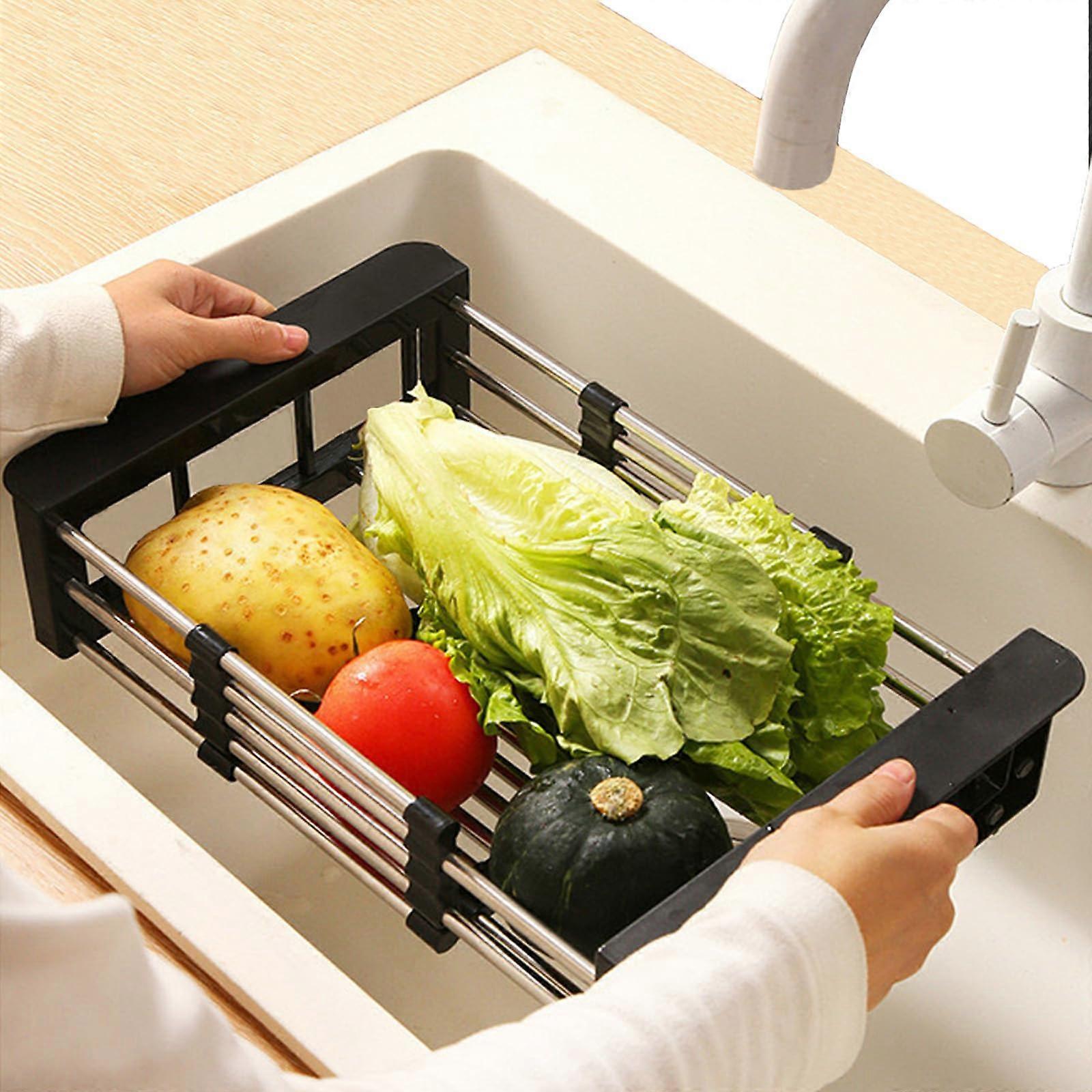 Extendable Over Sink Dish Drying Rack Stainless Steel Adjustable SpaceSaving for Small Kitchen
