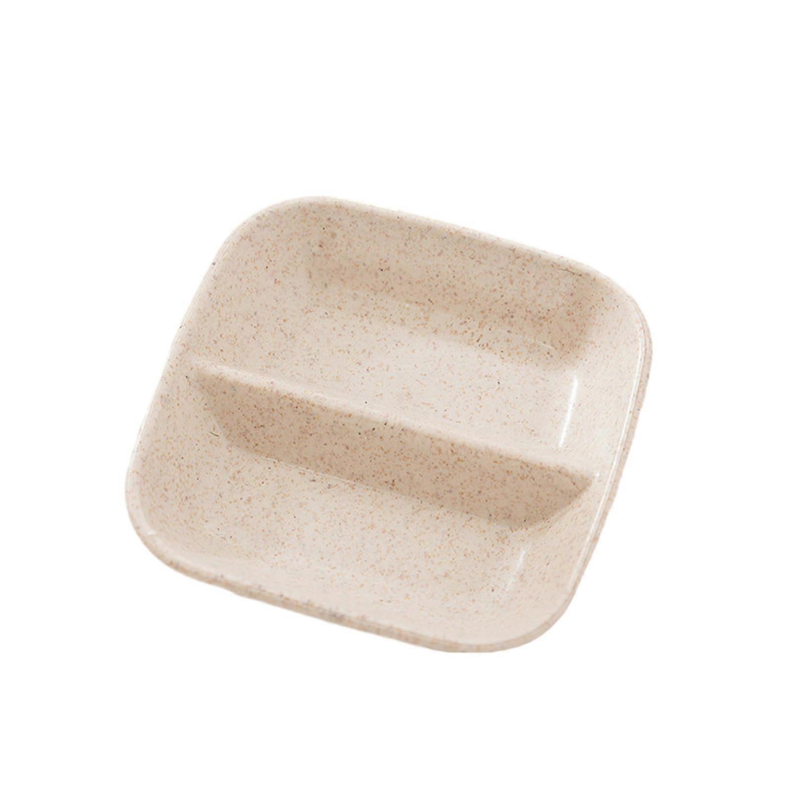 Ceramic Dinnerware Set 4PCS Korean Square Dual Grid Serving Dish Microwave Dishwasher Safe