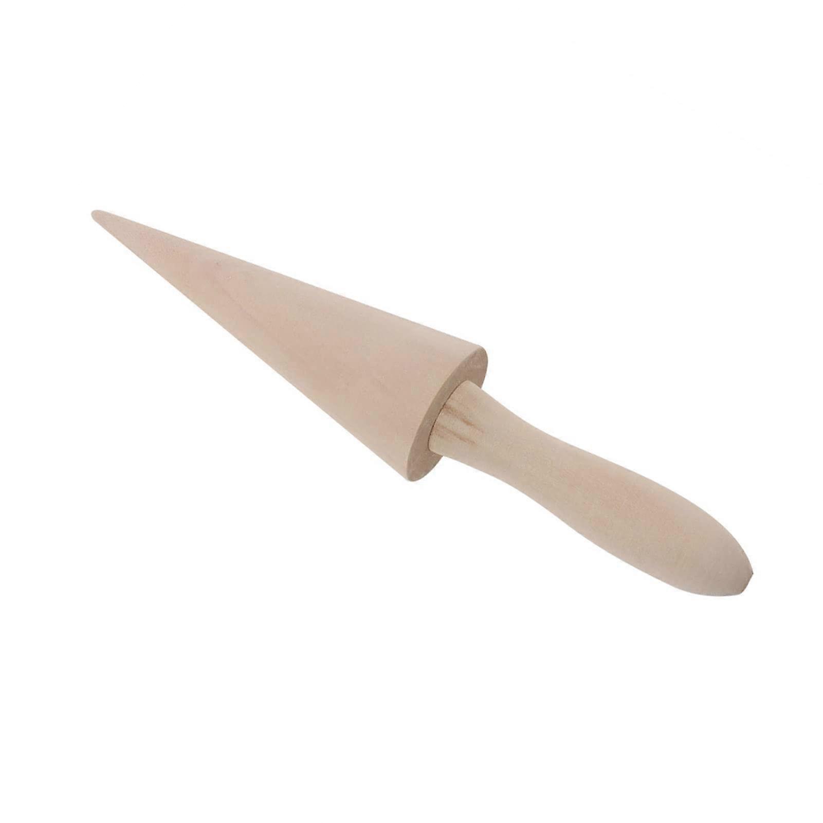 Waffle Cone Roller with Ergonomic Wooden Handle for DIY Ice Cream Cone Baking Kitchen Tool