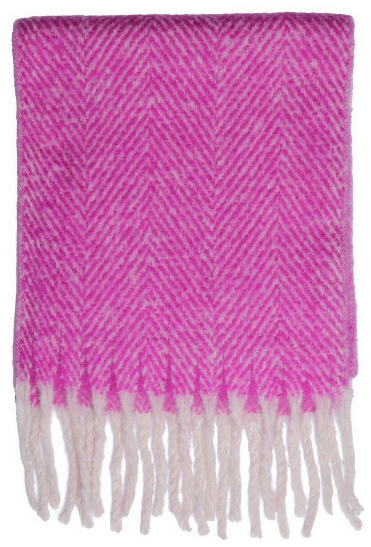 Zelly Herringbone Blanket Scarf - Pink