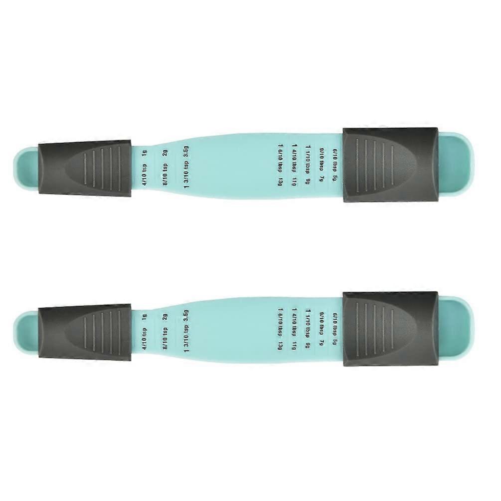 2pcs Adjustable Measuring Cups and Spoons Dual Head Long Handle for Baking Cooking Coffee Spices