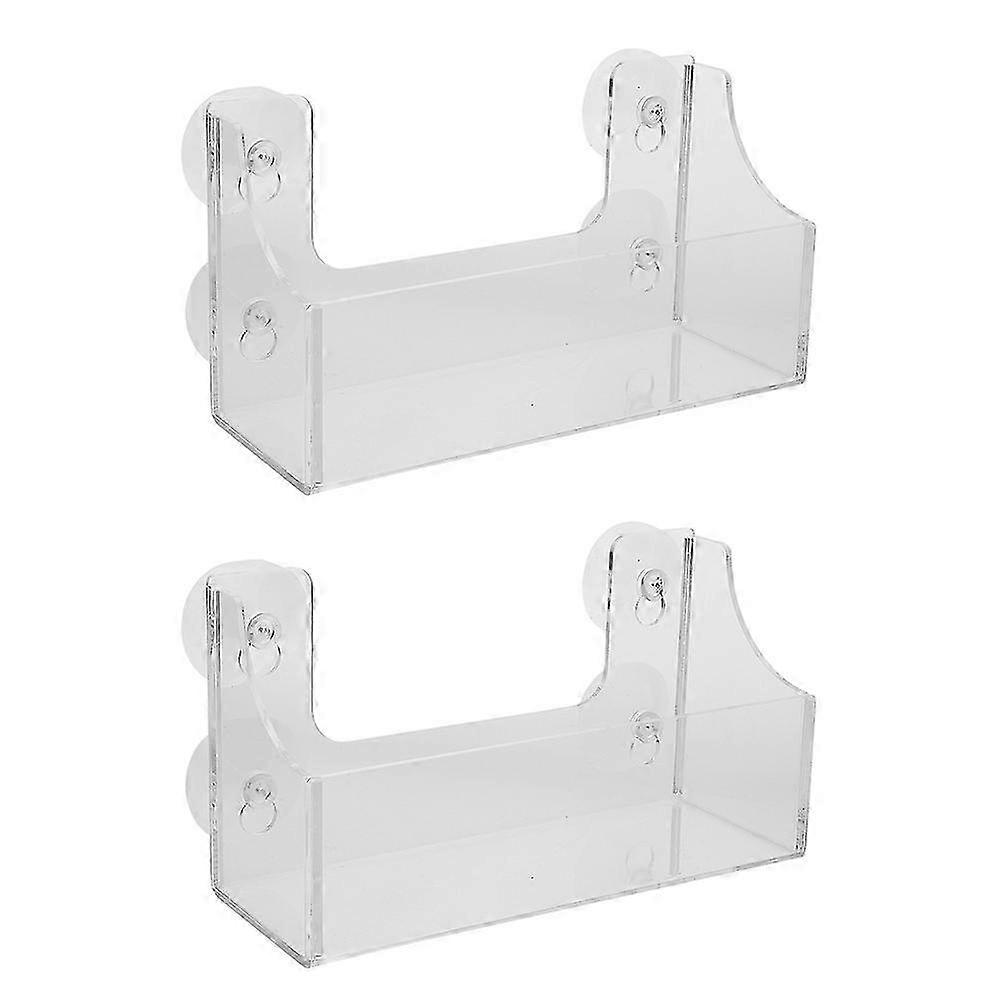 Acrylic Beverage Suction Cup Rack Fridge Organizer for 2Pcs Storage Use