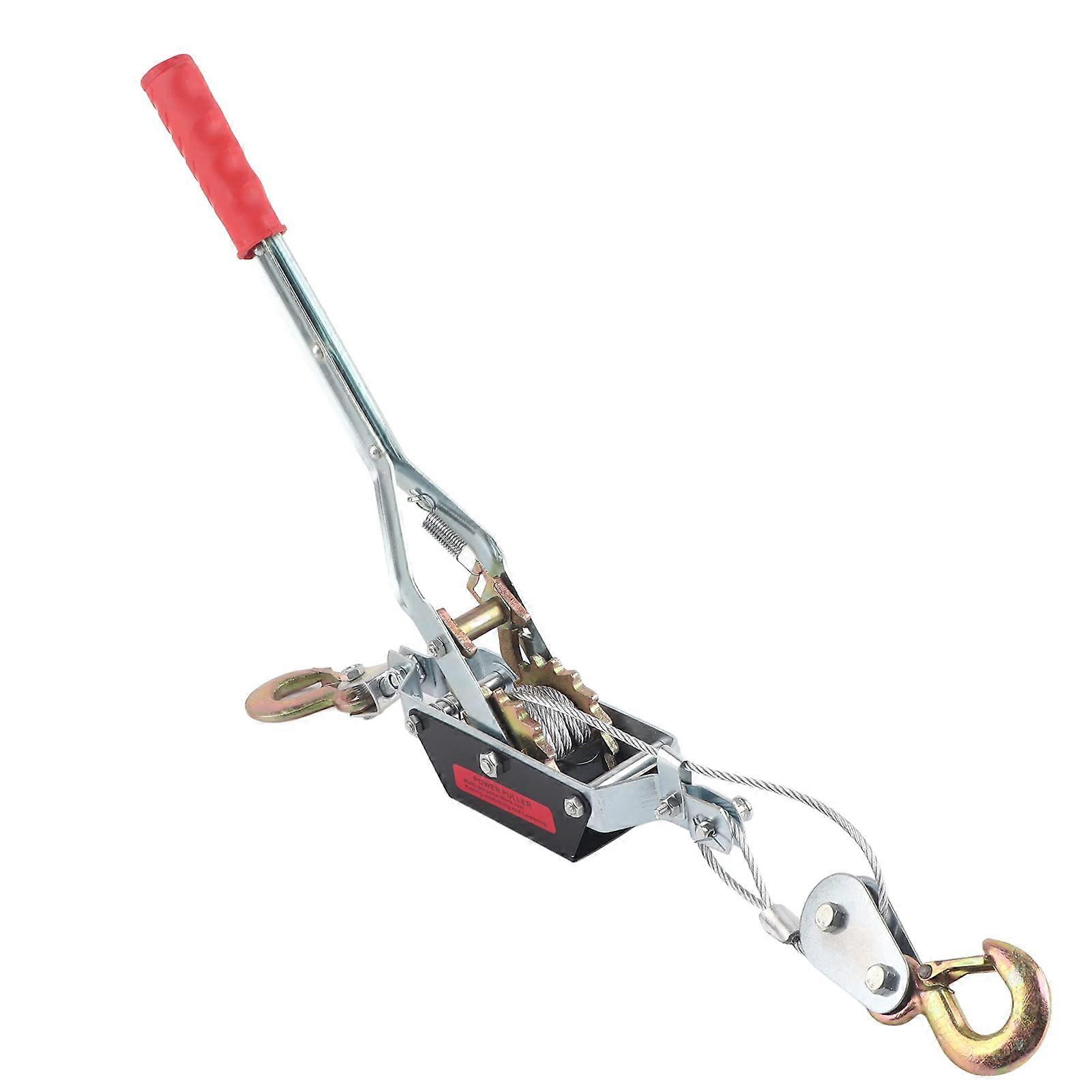 2 Ton Come Along Winch Puller, Heavy Duty Cable Ratchet Puller with Dual Hooks for Lifting and Pulling