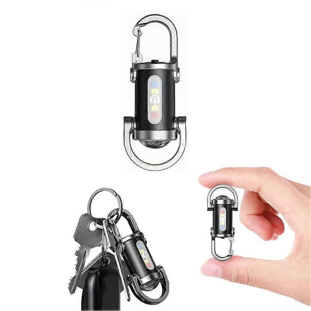Rechargeable Keychain Flashlight, Super Bright Waterproof Mini LED Torch with 5 Modes USBC Charging for Camping