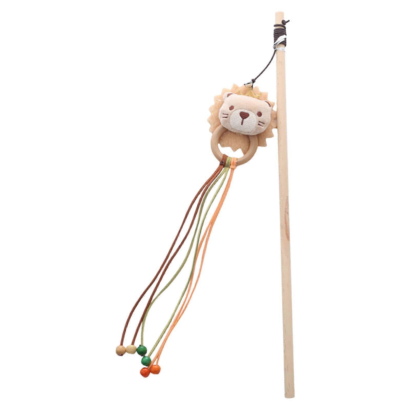 Cat Teaser Toy Soft Plush Bear Wand for Interactive Cat Training and Flexible Play