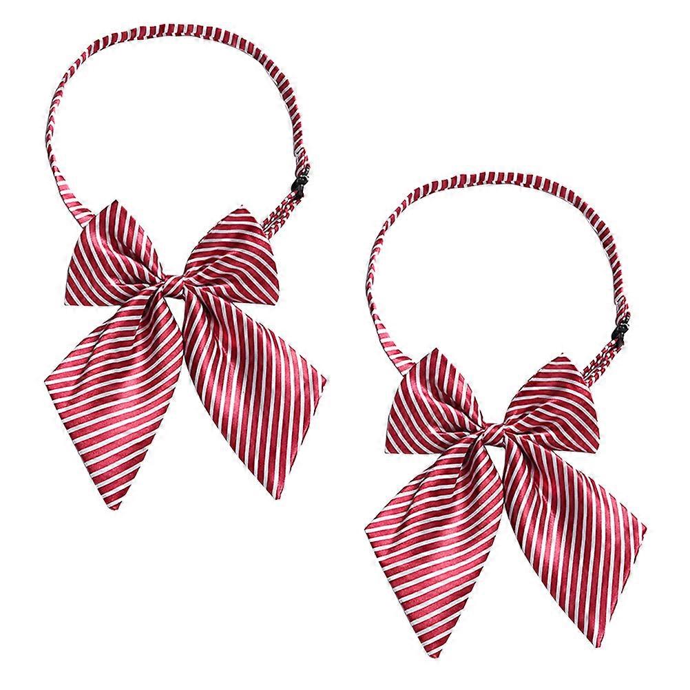 Graduation Bow Tie Buckle Bow Tie for Decoration 2Pcs Pink Polyester Accessory