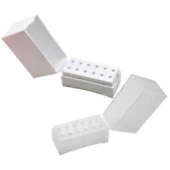 Custodia portaoggetti in plastica per punte per trapano per unghie, 2 pezzi, colore bianco