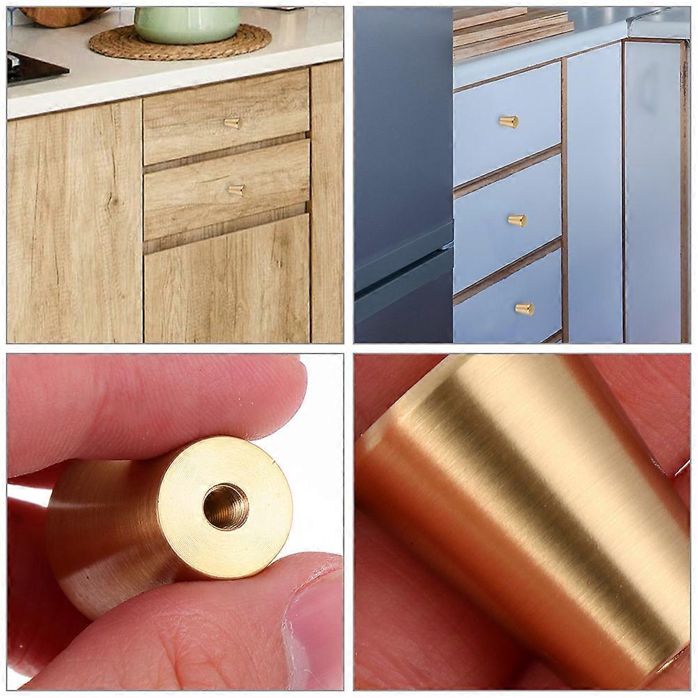 Copper Drawer Pulls Gold Finish for Cabinet Knobs Home Use 3Pcs Set