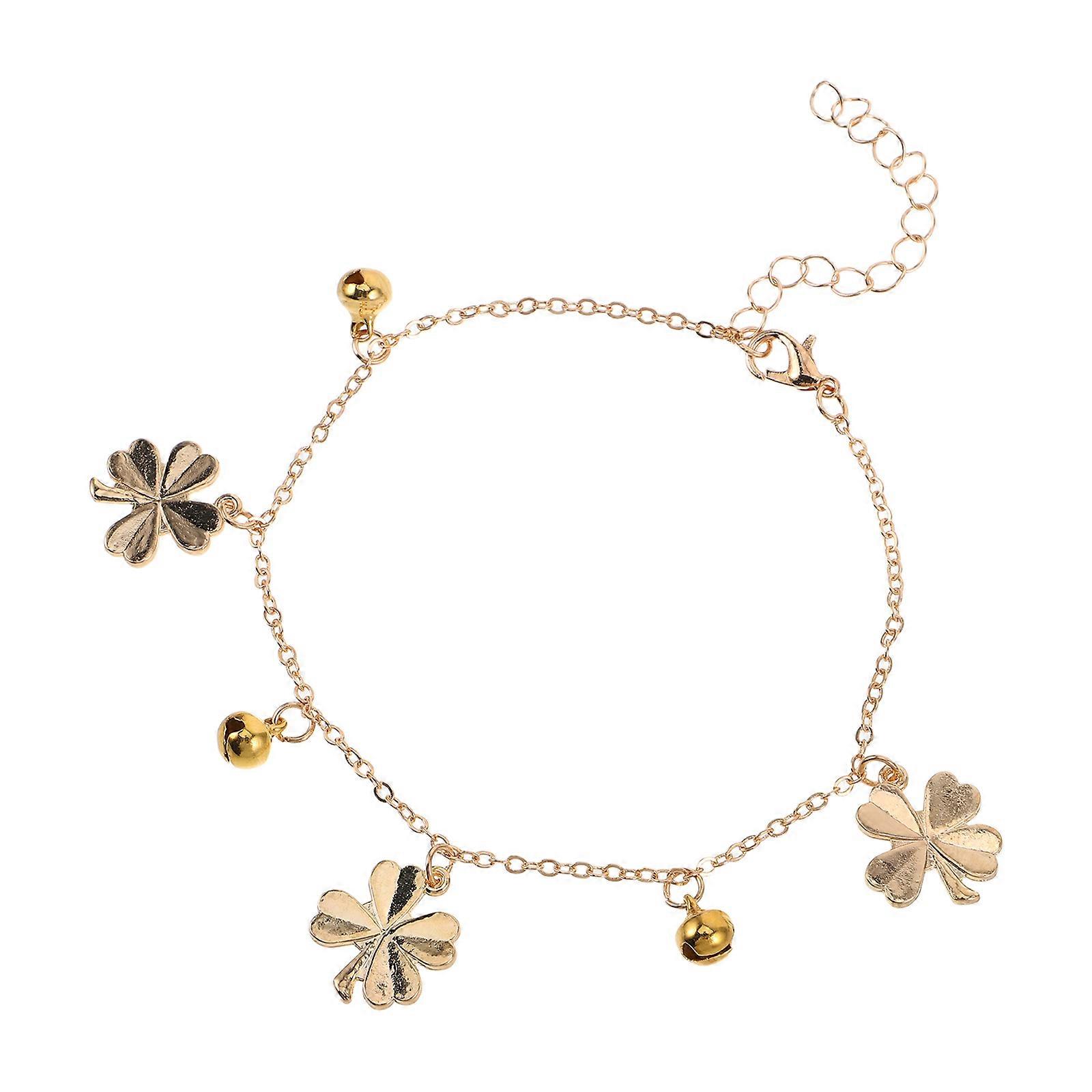 Delicate Alloy Foot Chain Anklet with Clover for Decoration
