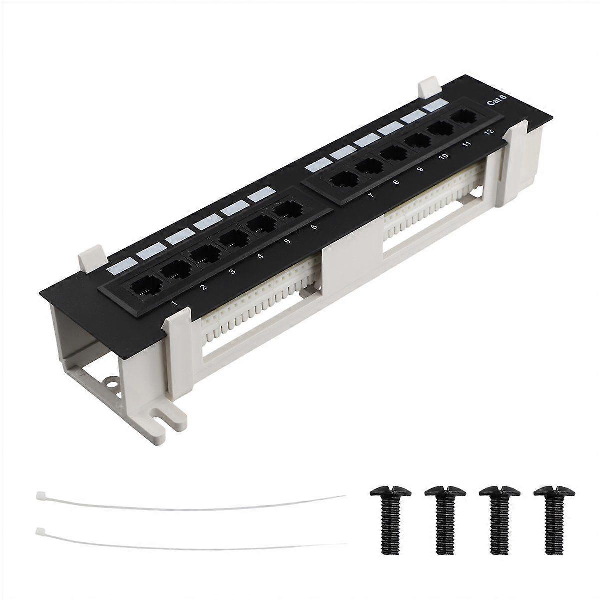 Network Tool Kit 12 Port CAT6 Patch Panel RJ45 with Wall Bracket
