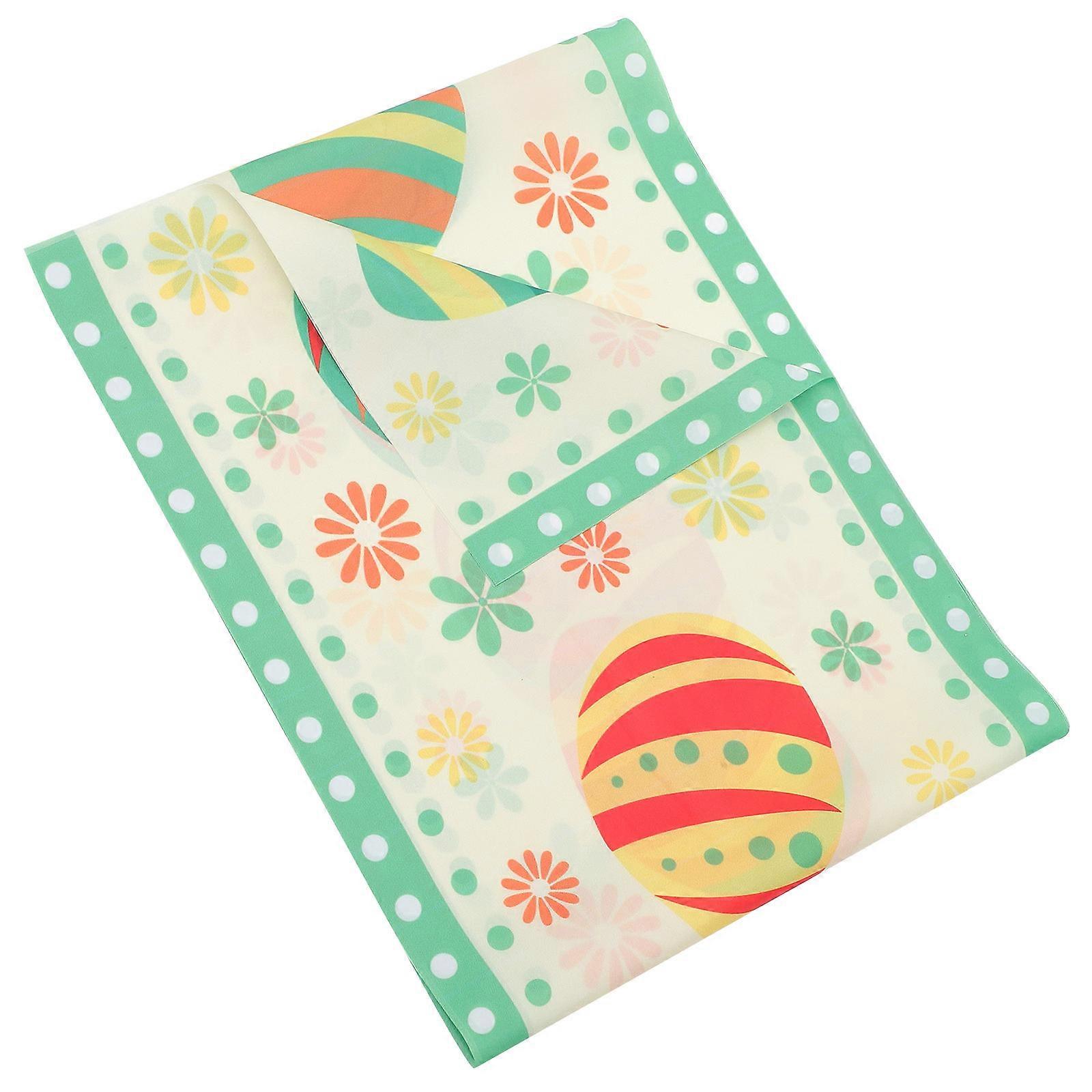 Easter Table Runner with Easter Eggs Pattern for Decor 3Pcs Festival Table Cloth