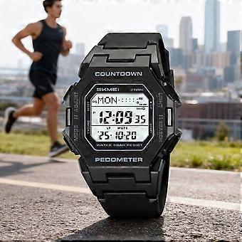 Reloj digital resistente para hombre, ideal para deportes al aire libre, con pantalla luminosa y multifuncional para senderismo, camping, correr y nadar.