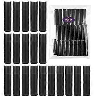 Lege zwarte plastic tubes voor lippenbalsem, 25 stuks.
