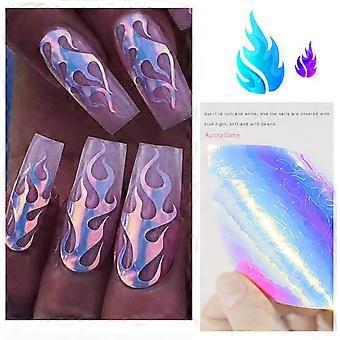 Flammen-Nagelsticker, kreative Maniküre-Dekoration für Frauen, verschiedene Farben, einfach anzubringen und zu entfernen, 16 Blatt
