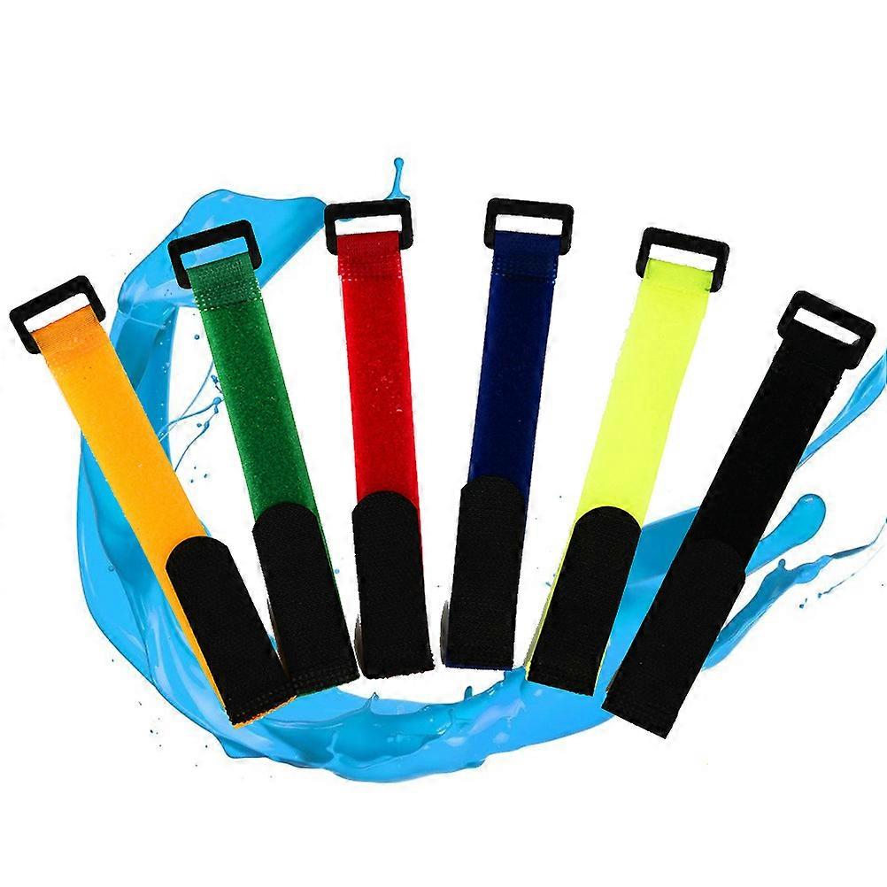 Hook and Loop Strap Cable Ties Set for Organizing 6Pcs Assorted Color Straps