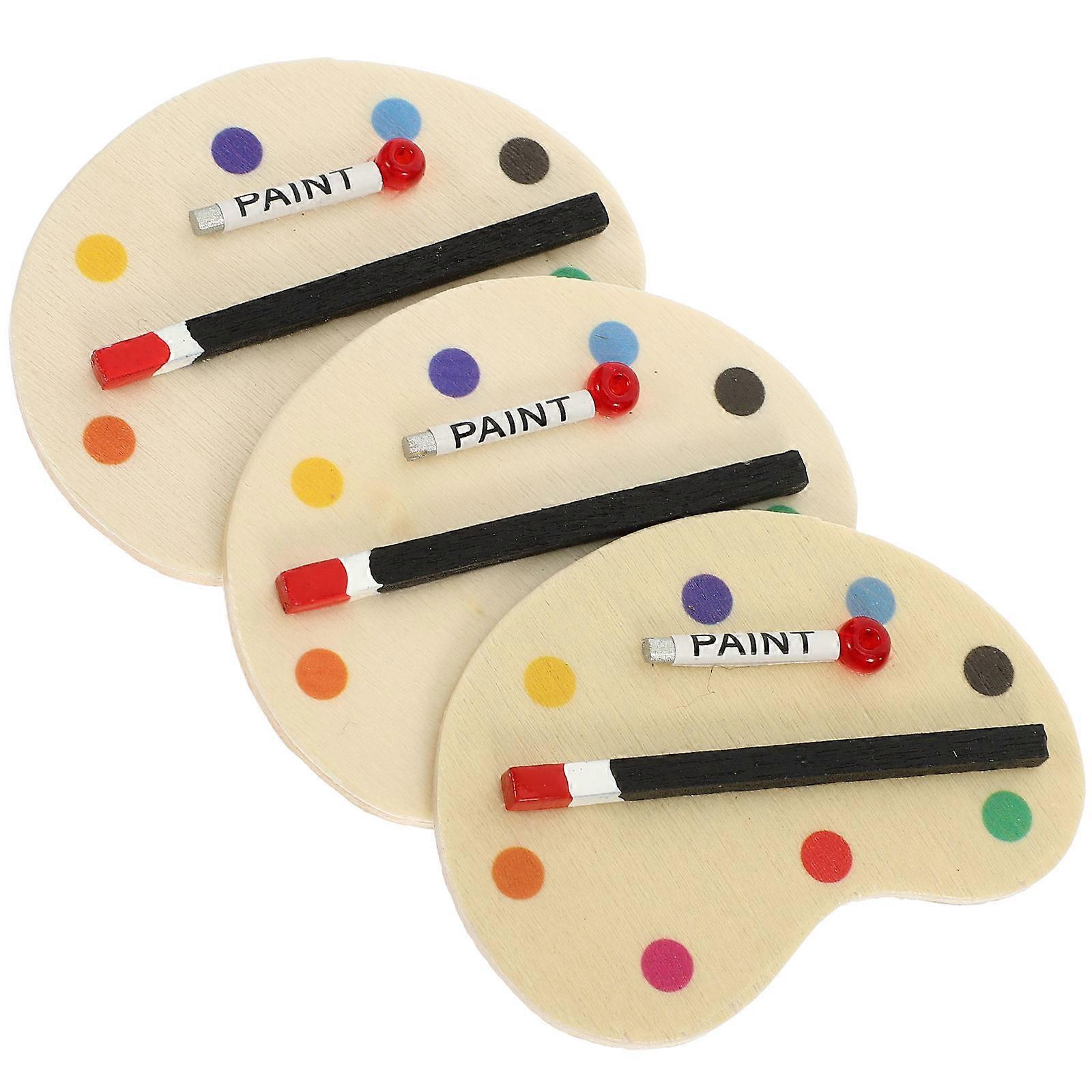 Mini Scene Decor Paint Palettes for Decoration 3Pcs Set