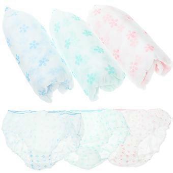 7pcs Pregnant Disposable Underwear Breathable Printing Non-woven Underwear Panties Briefs for Pregnant Women Travel Menstrual Period Daily Use Size XX