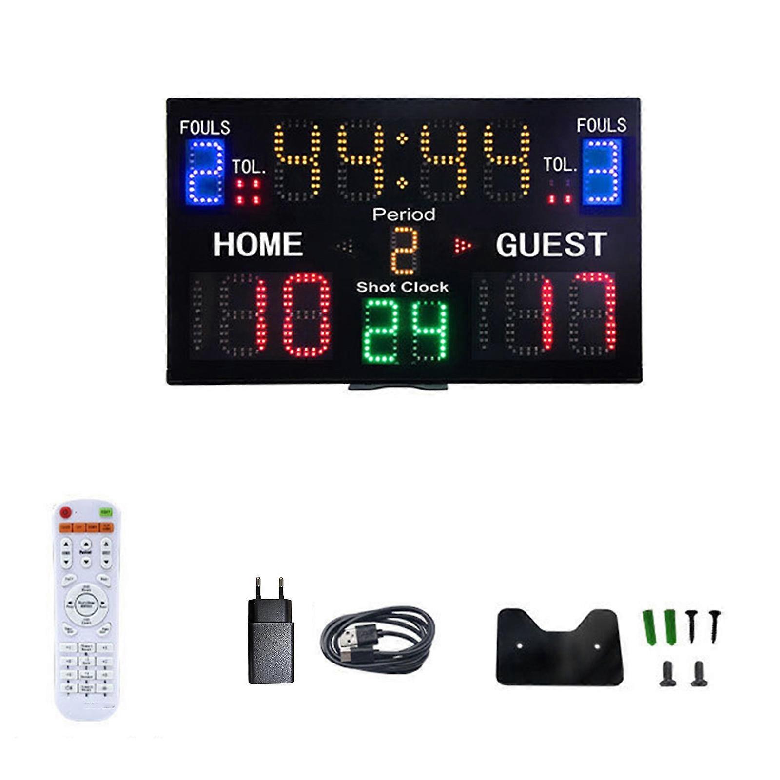 Taşınabilir Elektronik Skor Tabelası, Uzaktan Kumandalı, 24 Saniyelik Zamanlayıcılı, Basketbol ve Voleybol için Çok Renkli Elektrikli Skor Sayacı