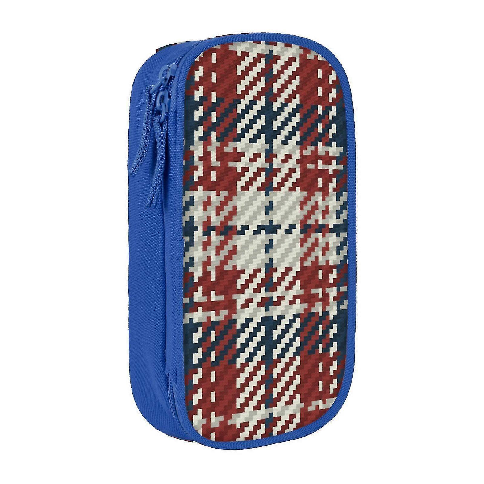 Large Storage Pencil Case, Scottish Style Stripes Pattern k211