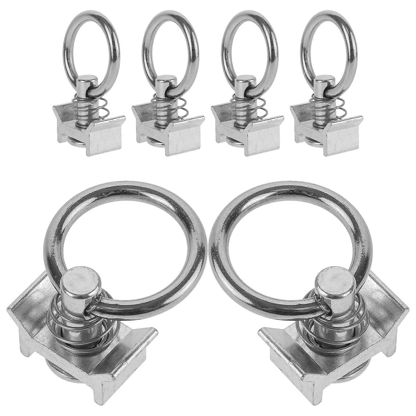 6pcs L Track Single Stud Tie Down Fitting with O-Ring Sturdy Single Stud Fitting O-shaped Ring