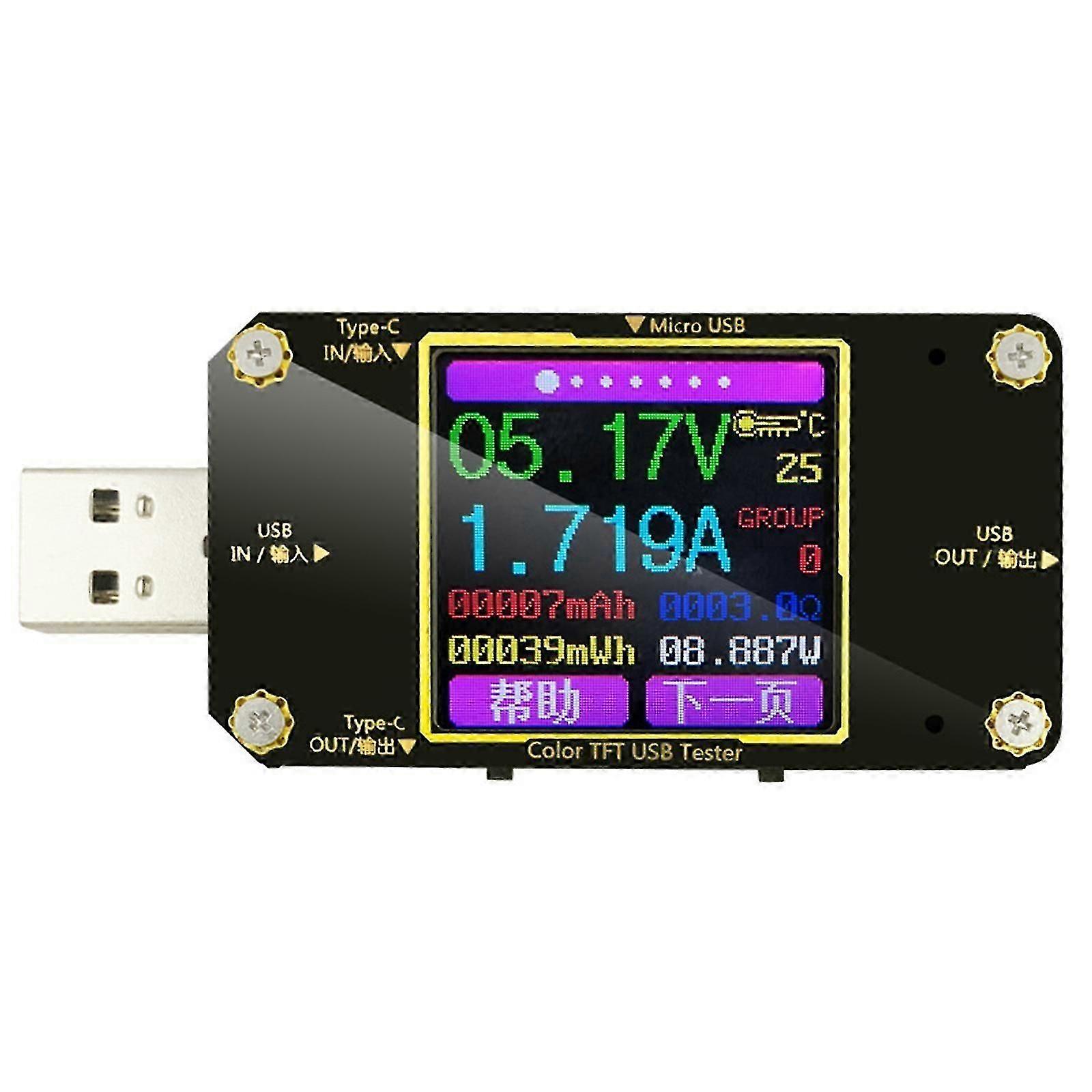 USB Power Meter Tester LCD Display Current Multimeter Voltmeter Ammeter Detector,x